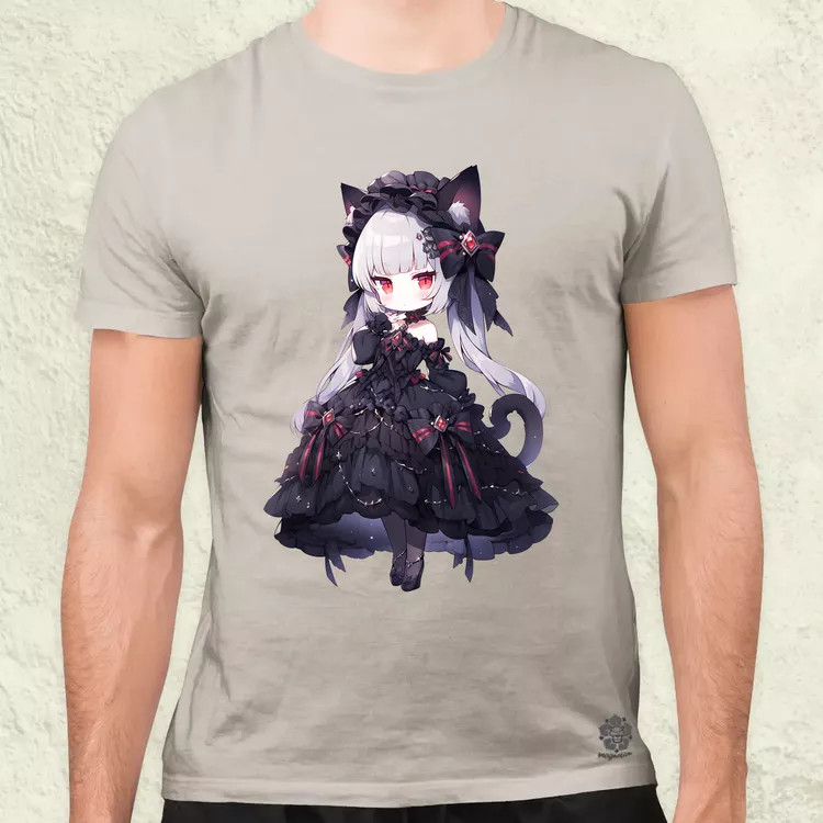 Chibi macskalány v8 férfi póló