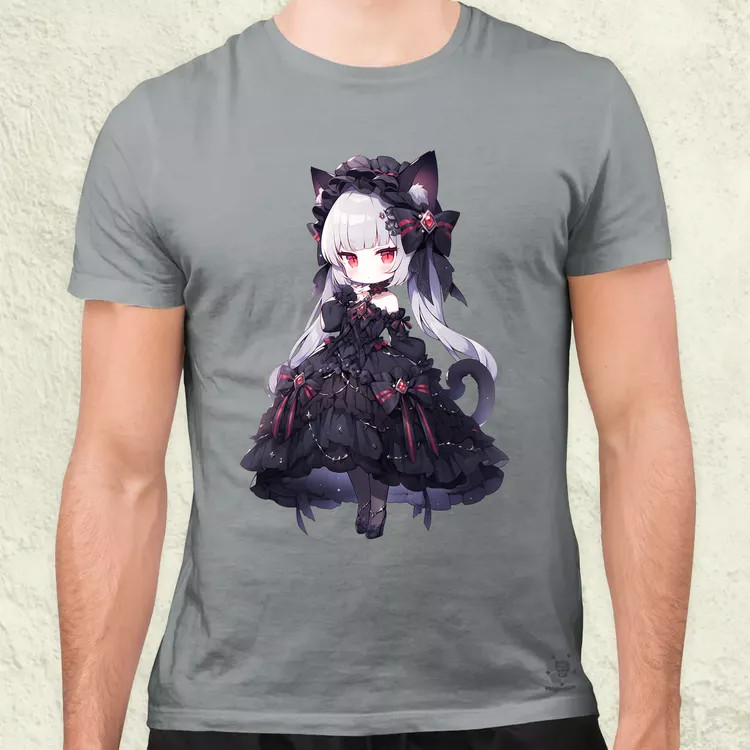 Chibi macskalány v8 férfi póló