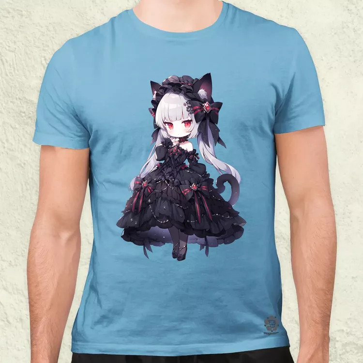 Chibi macskalány v8 férfi póló