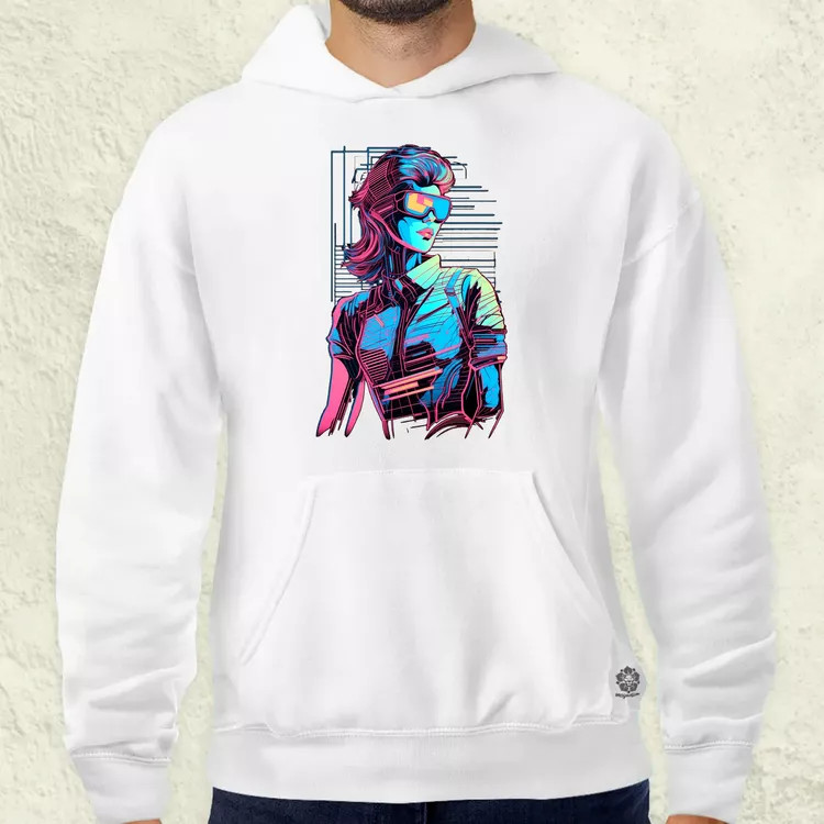Synthwave digitális művészet v1 férfi pulóver