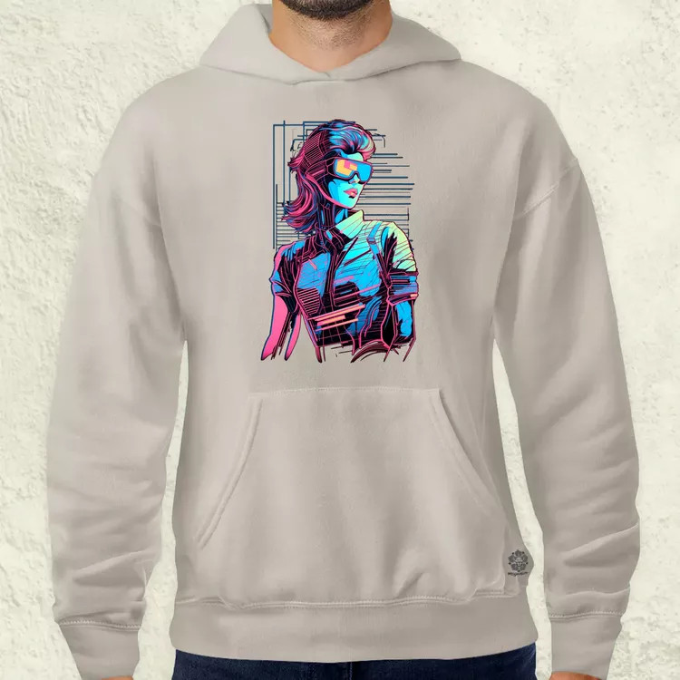 Synthwave digitális művészet v1 férfi pulóver