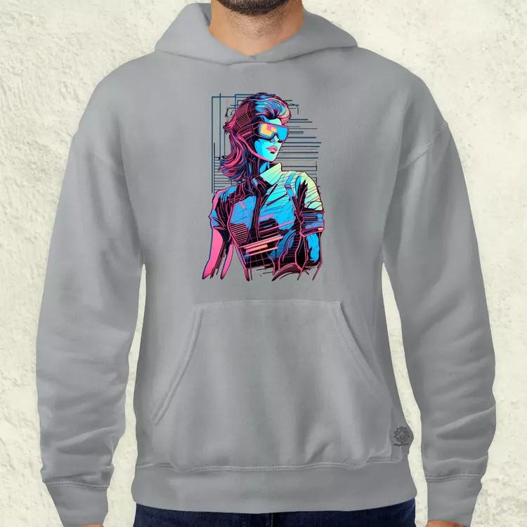 Synthwave digitális művészet v1 férfi pulóver