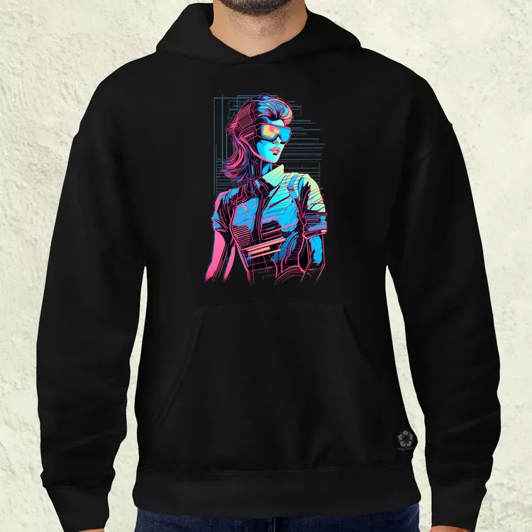 Synthwave digitális művészet v1 férfi pulóver