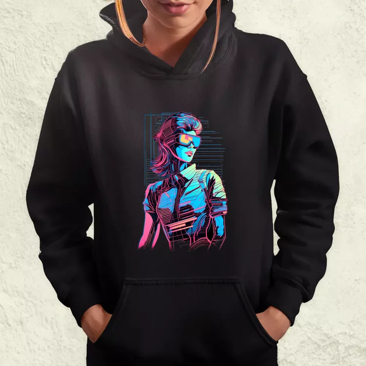 Synthwave digitális művészet v1 női pulóver