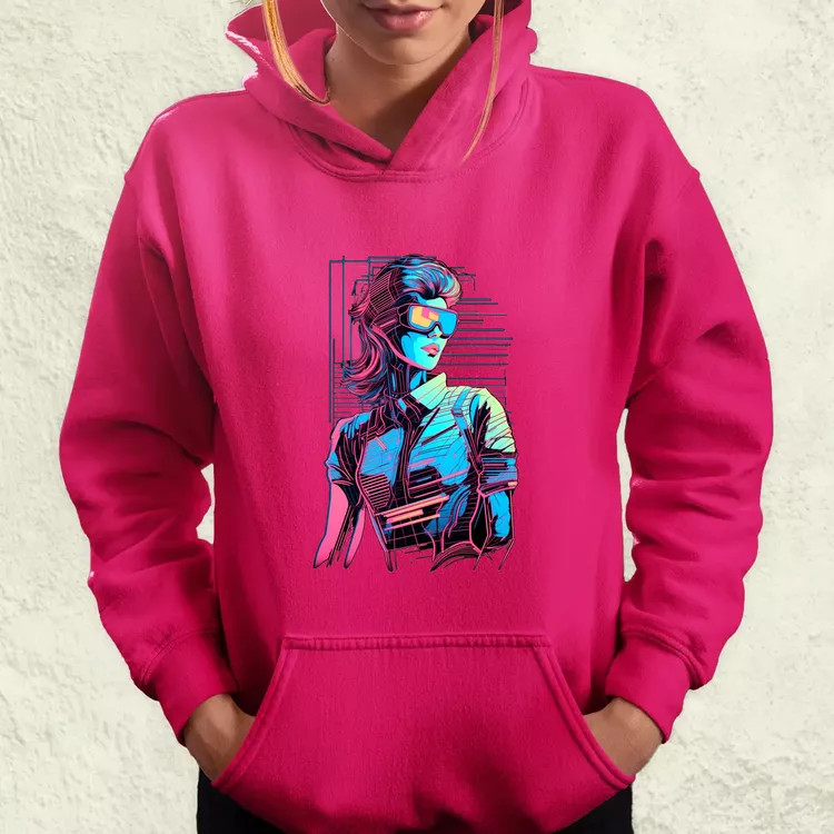 Synthwave digitális művészet v1 női pulóver