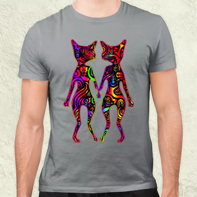 DMT művészet cicák v2 férfi póló