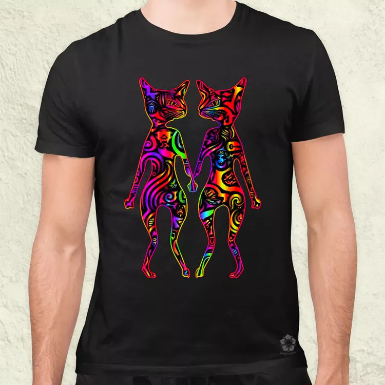DMT művészet cicák v2 férfi póló