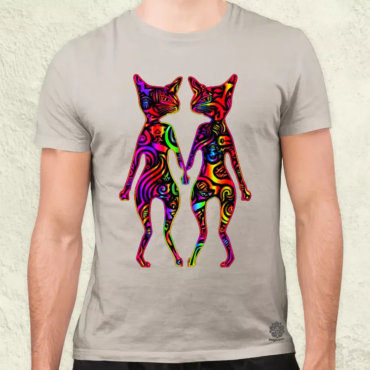 DMT művészet cicák v2 férfi póló