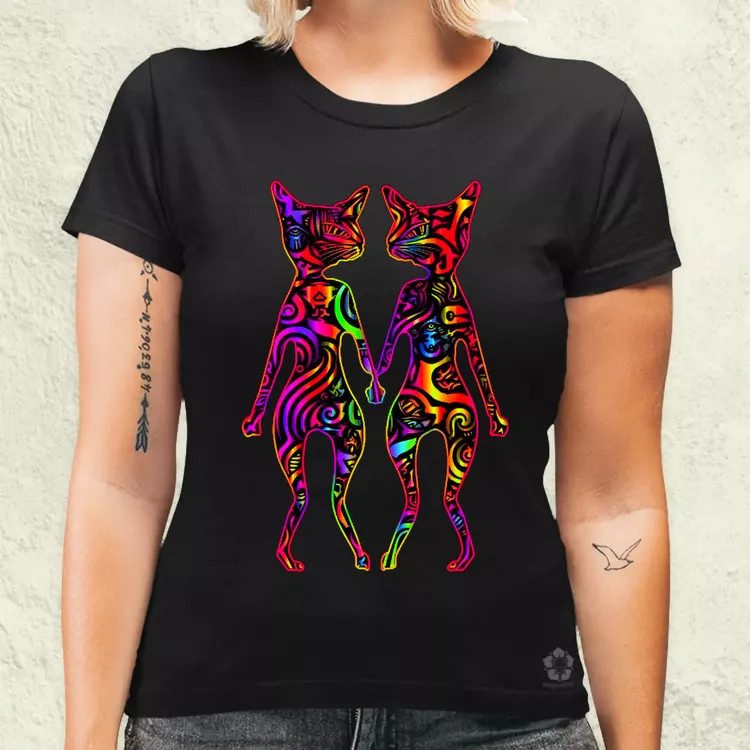 DMT művészet cicák v2 női póló