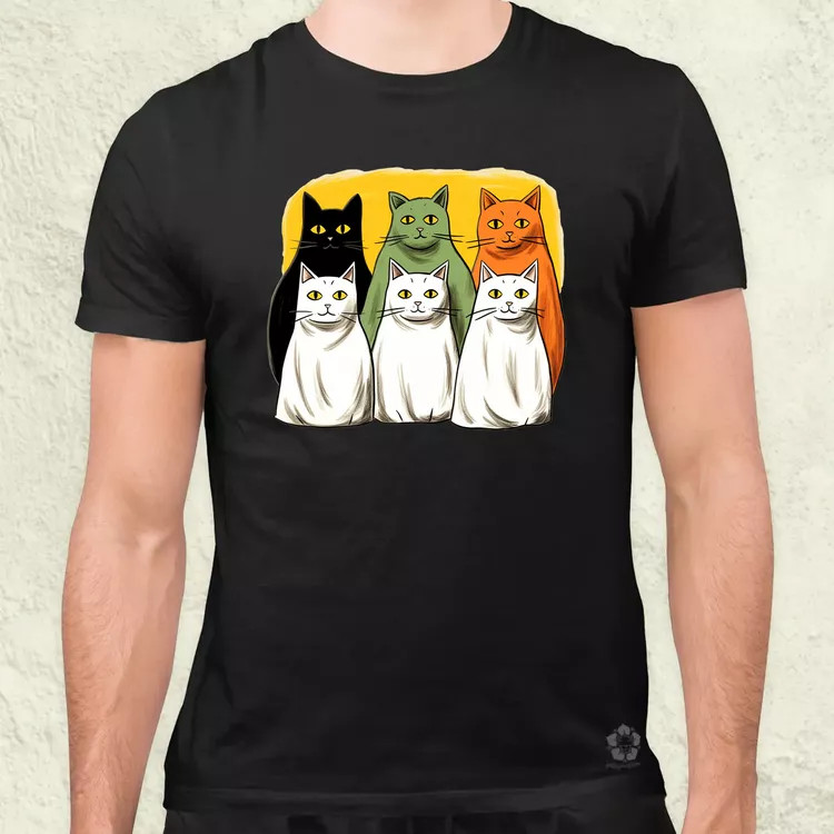 Halloween cicák v2 férfi póló