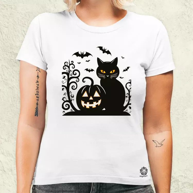 Halloween macsek v1 női póló