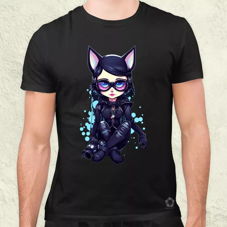 Kawaii macskalány v1 férfi póló