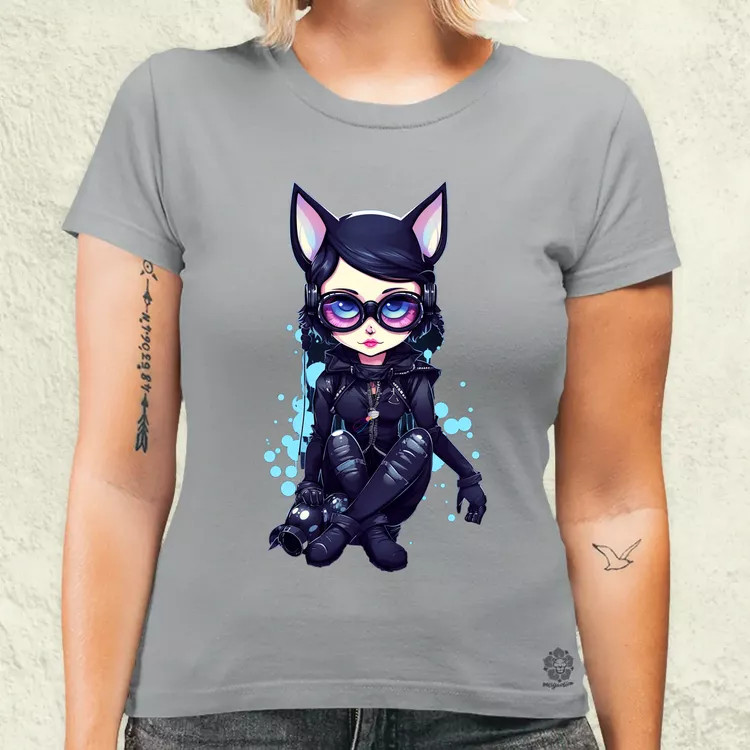 Kawaii macskalány v1 női póló