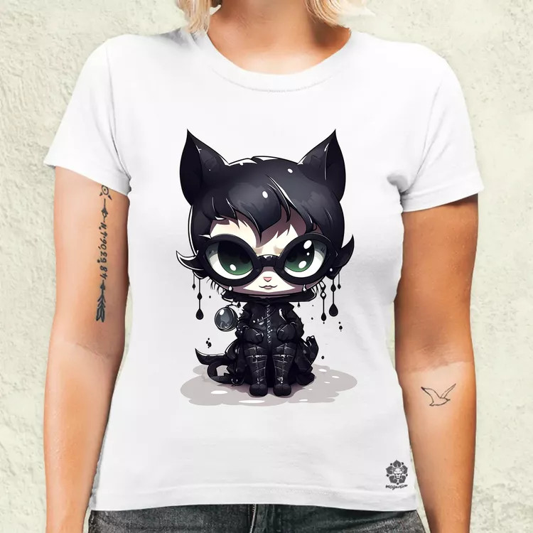 Kawaii macskalány v2 női póló