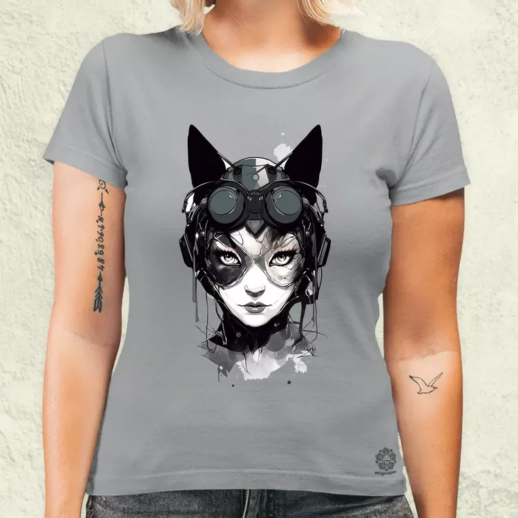 Kawaii macskalány v3 női póló