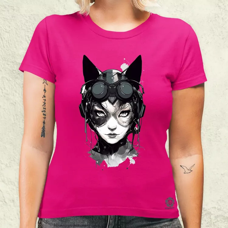 Kawaii macskalány v3 női póló