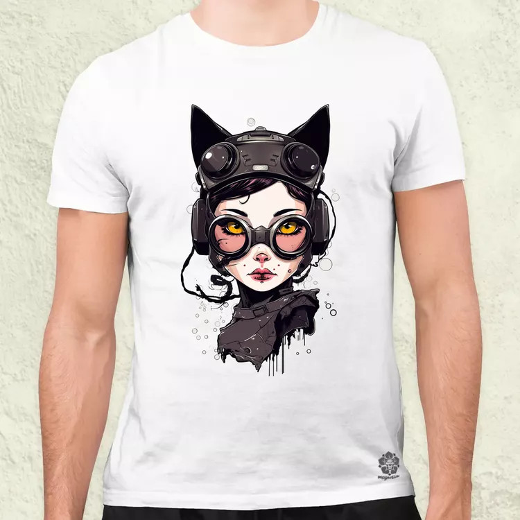 Kawaii macskalány v4 férfi póló