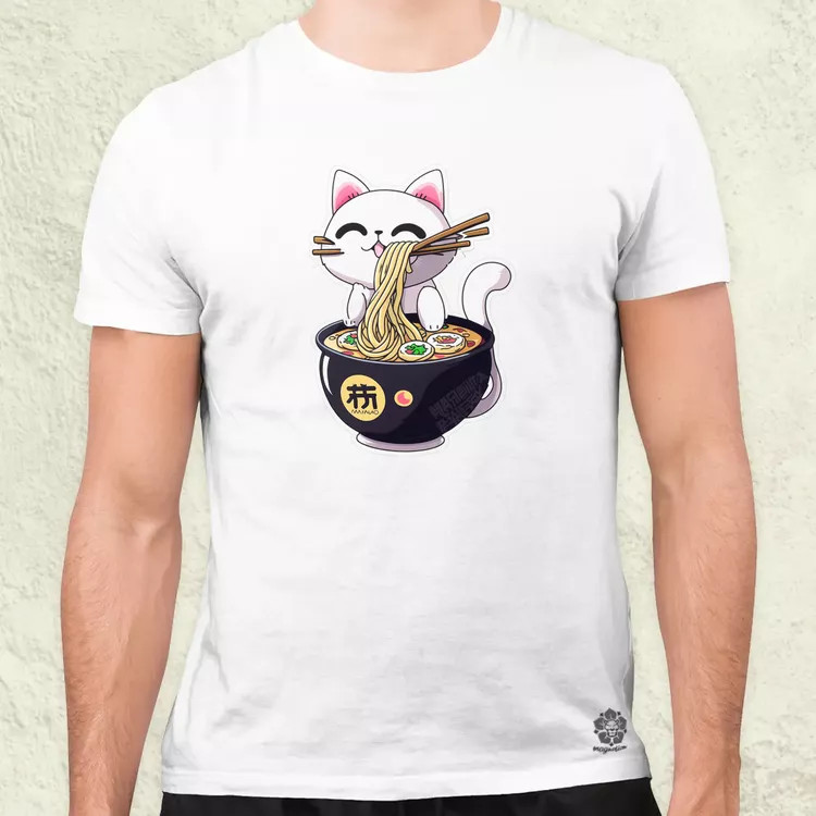Kawaii neko cica leves férfi póló