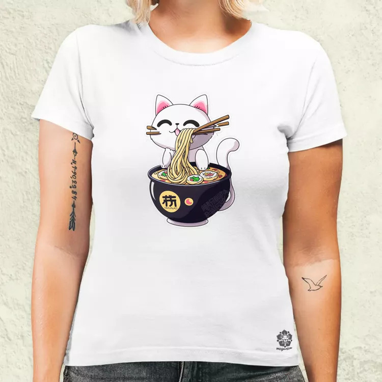Kawaii neko cica leves női póló