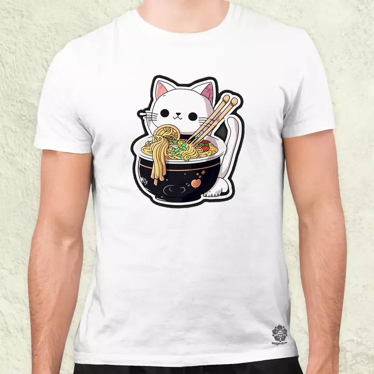 Kawaii rámen cica v3 férfi póló