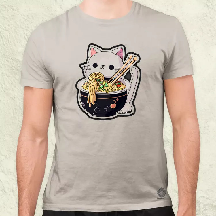 Kawaii rámen cica v3 férfi póló