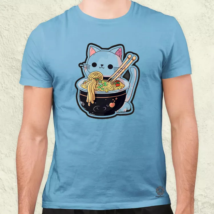 Kawaii rámen cica v3 férfi póló