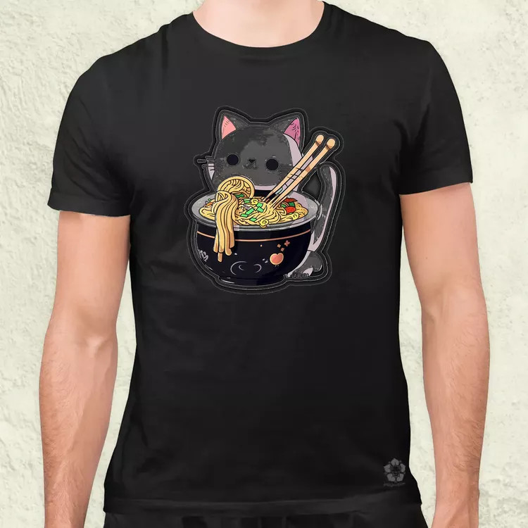 Kawaii rámen cica v3 férfi póló