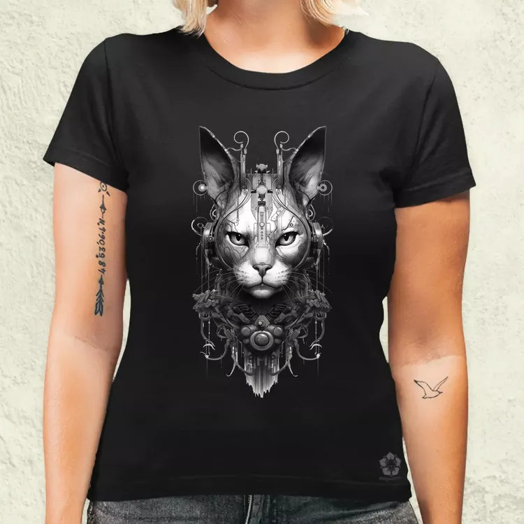 Kiborg macska v9 női póló