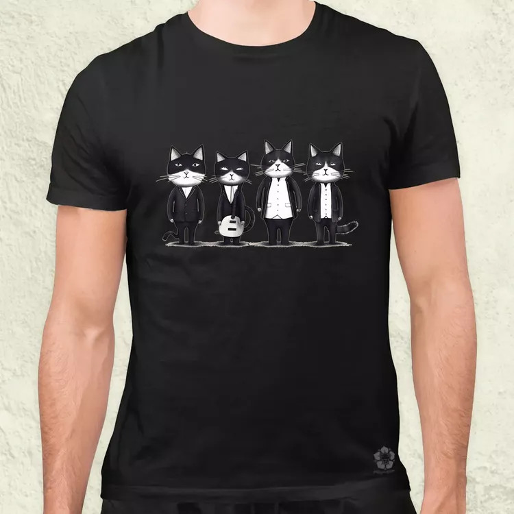 Macska Beatles v1 férfi póló