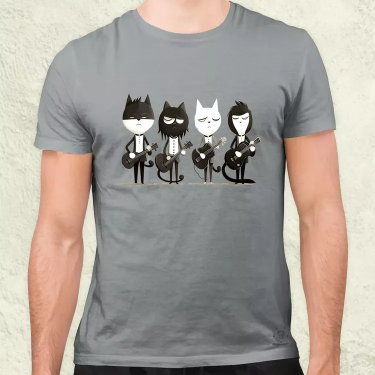 Macska Beatles v2 férfi póló