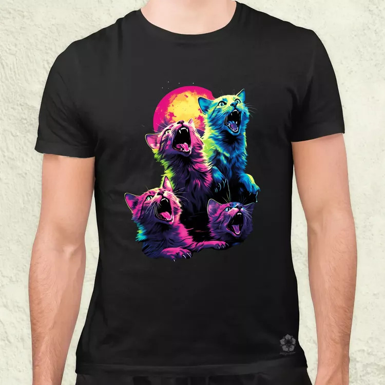 Neon nyávogás v1 férfi póló