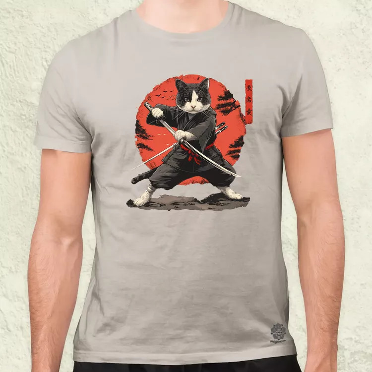 Ninja macska v2 férfi póló
