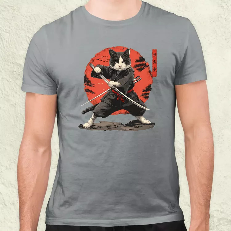 Ninja macska v2 férfi póló