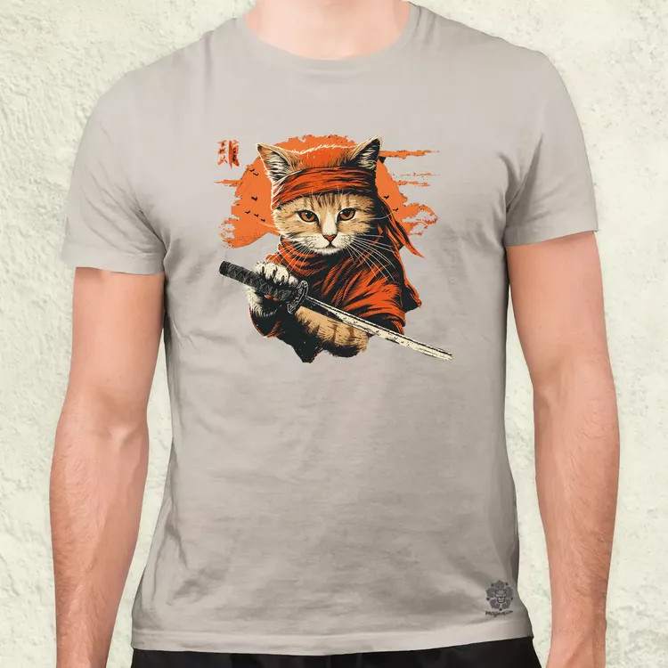 Ninja macska v4 férfi póló