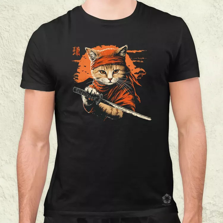 Ninja macska v4 férfi póló