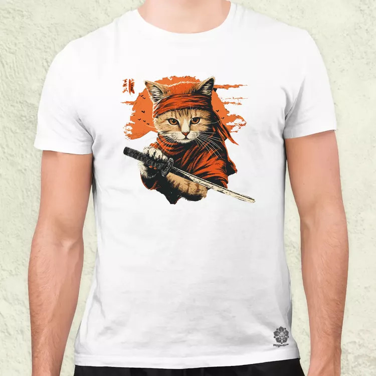 Ninja macska v4 férfi póló