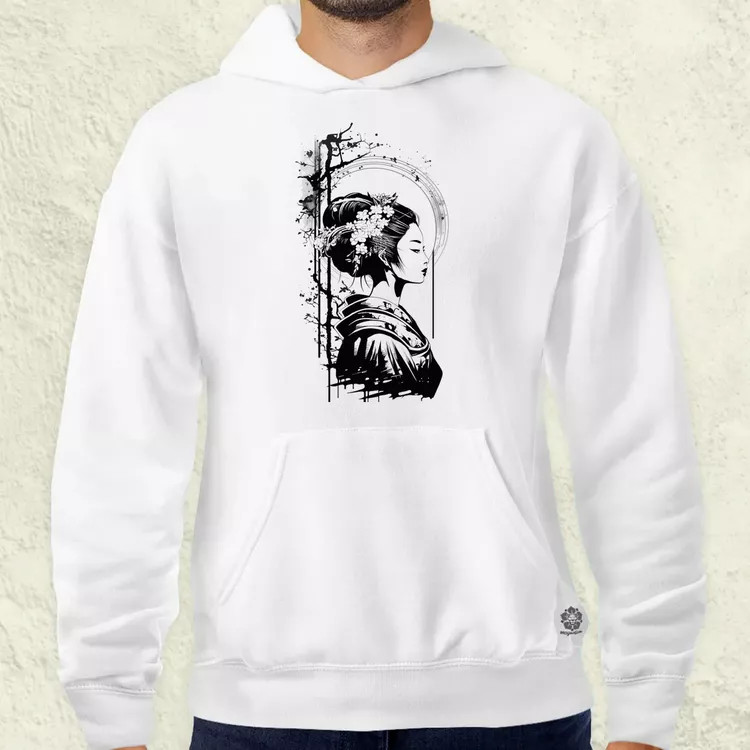 Vintage japán gésa tetoválás v2 férfi pulóver
