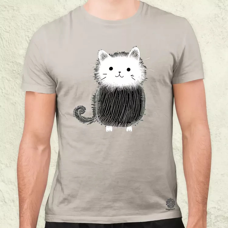 Palatábla rajz cica v15 férfi póló