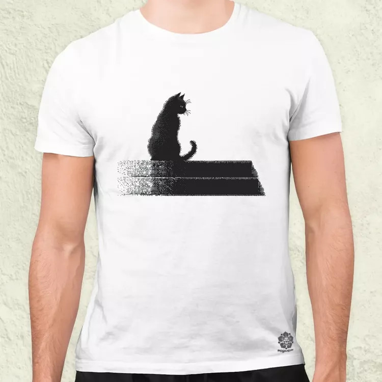 Pixel macska v1 férfi póló