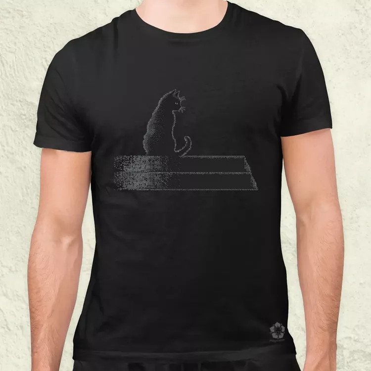 Pixel macska v1 férfi póló