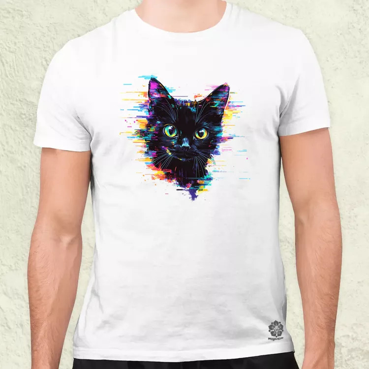 Pixel macska v2 férfi póló