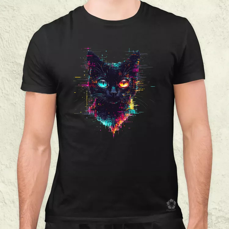 Pixel macska v4 férfi póló