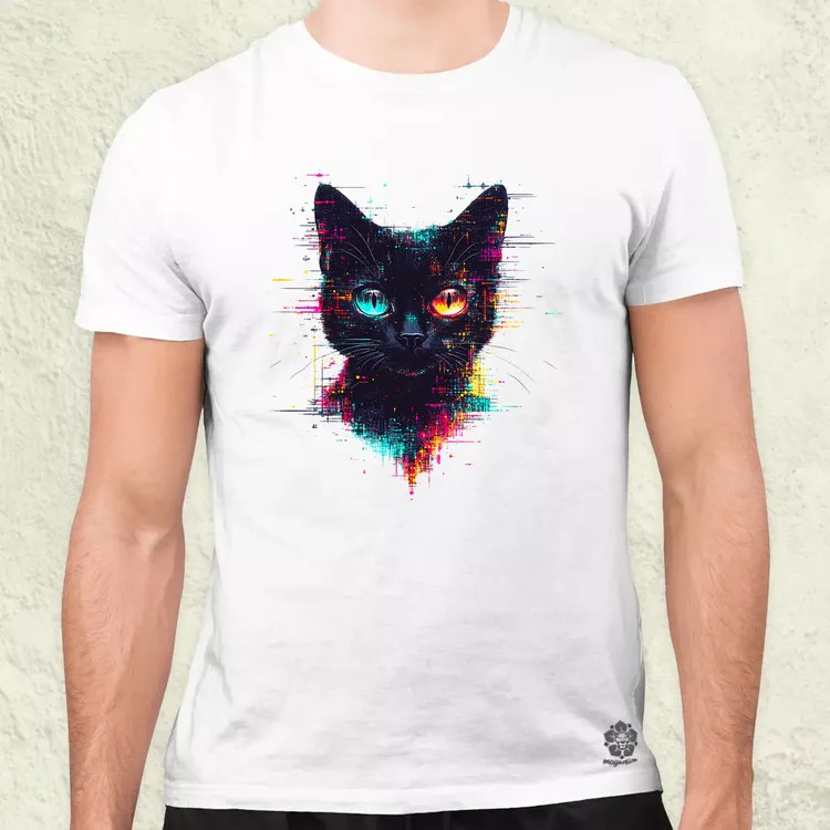 Pixel macska v4 férfi póló