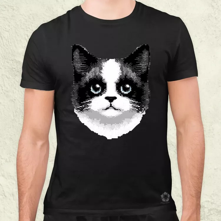 Pixel macska v6 férfi póló