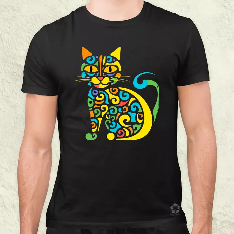 Pop art graffiti macska v1 férfi póló