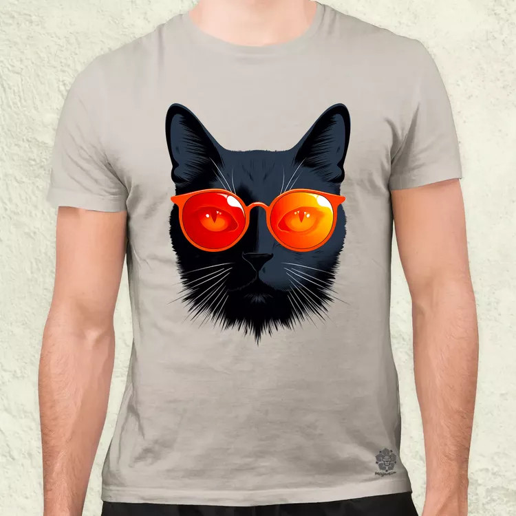 Pozitív alakzat negatív tér macska v12 férfi póló