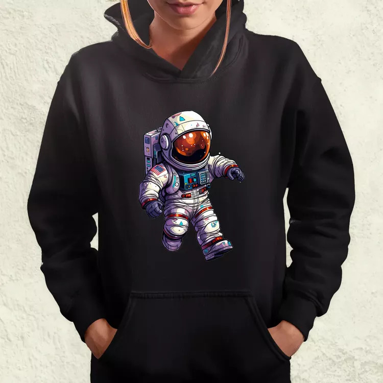 Pixelart asztronauta v6 női pulóver