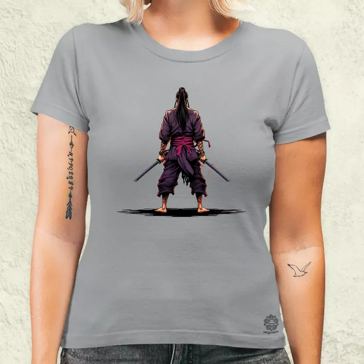 Pixelart Szamuráj hátulról v2 női póló