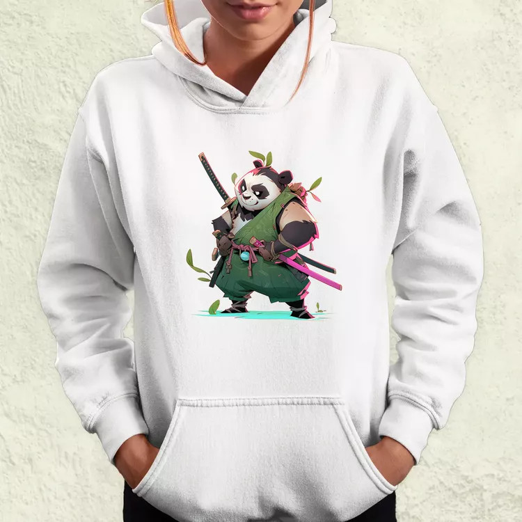 Chibi panda szamuráj v1 női pulóver