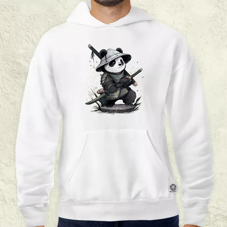 Chibi panda szamuráj v3 férfi pulóver